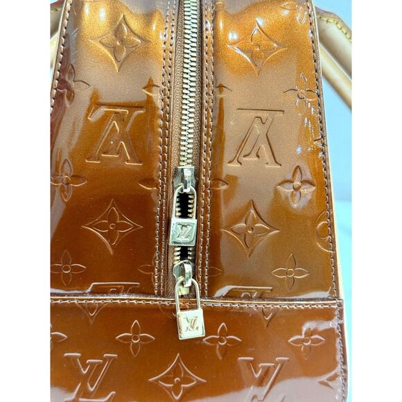 Louis Vuitton Tompkins Square Satchel Handbag Monogram Patent Leather Brown - Picture 9 of 15
